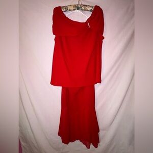 SL Fashions Red Women's Skirt Set